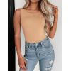 Zeagoo Womens Double Lined Crew Neck Tank Tops Cute Summer Sleeveless Workout Tops Basic Going Out Clothes 2026(Khaki)