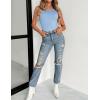 Zeagoo Womens Double Lined Crew Neck Tank Tops Cute Summer Sleeveless Workout Tops Basic Going Out Clothes 2026(Light Blue)