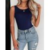 Zeagoo Womens Double Lined Crew Neck Tank Tops Cute Summer Sleeveless Workout Tops Basic Going Out Clothes 2026(Navy Blue)
