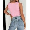 Zeagoo Womens Double Lined Crew Neck Tank Tops Cute Summer Sleeveless Workout Tops Basic Going Out Clothes 2026(Pink)