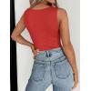 Zeagoo Womens Double Lined Crew Neck Tank Tops Cute Summer Sleeveless Workout Tops Basic Going Out Clothes 2026(Red)
