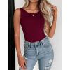 Zeagoo Womens Double Lined Crew Neck Tank Tops Cute Summer Sleeveless Workout Tops Basic Going Out Clothes 2026(Wine Red)