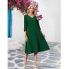 Zeagoo Women’s Dresses 3/4 Sleeve Summer Casual V-Neck A Line Flowy Eyelet Midi Dress for Women Beach Vacation Sundress(Green)