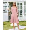 Zeagoo Women’s Dresses 3/4 Sleeve Summer Casual V-Neck A Line Flowy Eyelet Midi Dress for Women Beach Vacation Sundress(Jh1)