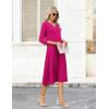 Zeagoo Women’s Dresses 3/4 Sleeve Summer Casual V-Neck A Line Flowy Eyelet Midi Dress for Women Beach Vacation Sundress(Rose Red)