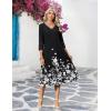 Zeagoo Women’s Dresses 3/4 Sleeve Summer Casual V-Neck A Line Flowy Eyelet Midi Dress for Women Beach Vacation Sundress(Sf100)