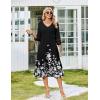 Zeagoo Women’s Dresses 3/4 Sleeve Summer Casual V-Neck A Line Flowy Eyelet Midi Dress for Women Beach Vacation Sundress(Sf100)