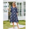 Zeagoo Women’s Dresses 3/4 Sleeve Summer Casual V-Neck A Line Flowy Eyelet Midi Dress for Women Beach Vacation Sundress(Sf238)