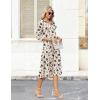 Zeagoo Women’s Dresses 3/4 Sleeve Summer Casual V-Neck A Line Flowy Eyelet Midi Dress for Women Beach Vacation Sundress(Sf239)