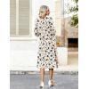 Zeagoo Women’s Dresses 3/4 Sleeve Summer Casual V-Neck A Line Flowy Eyelet Midi Dress for Women Beach Vacation Sundress(Sf239)