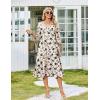 Zeagoo Women’s Dresses 3/4 Sleeve Summer Casual V-Neck A Line Flowy Eyelet Midi Dress for Women Beach Vacation Sundress(Sf239)