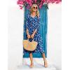 Zeagoo Women’s Dresses 3/4 Sleeve Summer Casual V-Neck A Line Flowy Eyelet Midi Dress for Women Beach Vacation Sundress(Sp108)