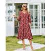 Zeagoo Women’s Dresses 3/4 Sleeve Summer Casual V-Neck A Line Flowy Eyelet Midi Dress for Women Beach Vacation Sundress(Xh268)