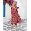 Zeagoo Women’s Dresses 3/4 Sleeve Summer Casual V-Neck A Line Flowy Eyelet Midi Dress for Women Beach Vacation Sundress(Xh268)