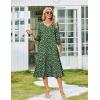Zeagoo Women’s Dresses 3/4 Sleeve Summer Casual V-Neck A Line Flowy Eyelet Midi Dress for Women Beach Vacation Sundress(Xh527)