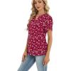 Zeagoo Womens Dressy Casual Shirts Short Sleeve V Neck Work Blouse Business Casual Summer Chiffon Tops(Berryflake)