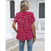 Zeagoo Womens Dressy Casual Shirts Short Sleeve V Neck Work Blouse Business Casual Summer Chiffon Tops(Berryflake)