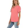 Zeagoo Womens Dressy Casual Shirts Short Sleeve V Neck Work Blouse Business Casual Summer Chiffon Tops(Stripe)
