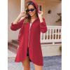 Zeagoo Women’s Fall Jacket 2025 Zip Up Hoodies Long Sleeve Long Tunic Sweatshirts Oversized Fleece Casual Coat with Pocket(A_fleece Fabric_red)
