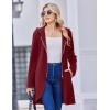 Zeagoo Women’s Fall Jacket 2025 Zip Up Hoodies Long Sleeve Long Tunic Sweatshirts Oversized Fleece Casual Coat with Pocket(A_fleece Fabric_wine Red)