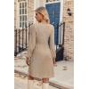 Zeagoo Women’s Fall Sweater Dresses with Pockets Crew Neck Long Sleeve A-Line Dresses for Women 2025 Casual Winter Dresses(Beige)
