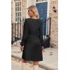 Zeagoo Women’s Fall Sweater Dresses with Pockets Crew Neck Long Sleeve A-Line Dresses for Women 2025 Casual Winter Dresses(Black)