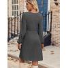 Zeagoo Women’s Fall Sweater Dresses with Pockets Crew Neck Long Sleeve A-Line Dresses for Women 2025 Casual Winter Dresses(Dark Grey)