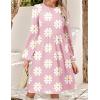 Zeagoo Women’s Fall Sweater Dresses with Pockets Crew Neck Long Sleeve A-Line Dresses for Women 2025 Casual Winter Dresses(Floral Pink)