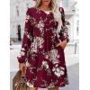 Zeagoo Women’s Fall Sweater Dresses with Pockets Crew Neck Long Sleeve A-Line Dresses for Women 2025 Casual Winter Dresses(Floral Red)