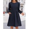 Zeagoo Women’s Fall Sweater Dresses with Pockets Crew Neck Long Sleeve A-Line Dresses for Women 2025 Casual Winter Dresses(Navy Blue)