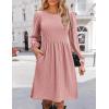 Zeagoo Women’s Fall Sweater Dresses with Pockets Crew Neck Long Sleeve A-Line Dresses for Women 2025 Casual Winter Dresses(Rose Pink)