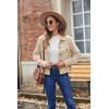 Zeagoo Womens Fashion Cropped Corduroy Shackets Button Down Jackets Tops Fall Trendy Lightweight Long Sleeve Shirts(Apricot)