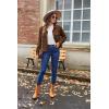 Zeagoo Womens Fashion Cropped Corduroy Shackets Button Down Jackets Tops Fall Trendy Lightweight Long Sleeve Shirts(Brown)