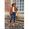 Zeagoo Womens Fashion Cropped Corduroy Shackets Button Down Jackets Tops Fall Trendy Lightweight Long Sleeve Shirts(Caramel)