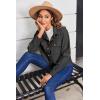 Zeagoo Womens Fashion Cropped Corduroy Shackets Button Down Jackets Tops Fall Trendy Lightweight Long Sleeve Shirts(Dark Grey)