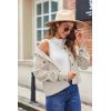 Zeagoo Womens Fashion Cropped Corduroy Shackets Button Down Jackets Tops Fall Trendy Lightweight Long Sleeve Shirts(Light Apricot)