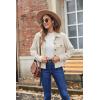 Zeagoo Womens Fashion Cropped Corduroy Shackets Button Down Jackets Tops Fall Trendy Lightweight Long Sleeve Shirts(Light Apricot)