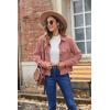 Zeagoo Womens Fashion Cropped Corduroy Shackets Button Down Jackets Tops Fall Trendy Lightweight Long Sleeve Shirts(Pink)