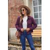 Zeagoo Womens Fashion Cropped Corduroy Shackets Button Down Jackets Tops Fall Trendy Lightweight Long Sleeve Shirts(Purple)