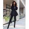 Zeagoo Women’s Fashion Faux Fur Lapel Double-Breasted Thick Wool Trench Coat Winter Warm Jacket S-2XL(Black)