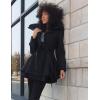 Zeagoo Women’s Fashion Faux Fur Lapel Double-Breasted Thick Wool Trench Coat Winter Warm Jacket S-2XL(Black)