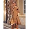 Zeagoo Women’s Fashion Faux Fur Lapel Double-Breasted Thick Wool Trench Coat Winter Warm Jacket S-2XL(Camel)
