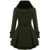 Zeagoo Women’s Fashion Faux Fur Lapel Double-Breasted Thick Wool Trench Coat Winter Warm Jacket S-2XL(New_army Green)