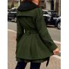 Zeagoo Women’s Fashion Faux Fur Lapel Double-Breasted Thick Wool Trench Coat Winter Warm Jacket S-2XL(New_army Green)