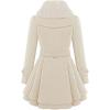 Zeagoo Women’s Fashion Faux Fur Lapel Double-Breasted Thick Wool Trench Coat Winter Warm Jacket S-2XL(New_beige)