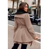 Zeagoo Women’s Fashion Faux Fur Lapel Double-Breasted Thick Wool Trench Coat Winter Warm Jacket S-2XL(New_khaki)