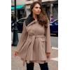 Zeagoo Women’s Fashion Faux Fur Lapel Double-Breasted Thick Wool Trench Coat Winter Warm Jacket S-2XL(New_khaki)