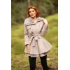 Zeagoo Women’s Fashion Faux Fur Lapel Double-Breasted Thick Wool Trench Coat Winter Warm Jacket S-2XL(New_moon Grey)