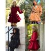 Zeagoo Women’s Fashion Faux Fur Lapel Double-Breasted Thick Wool Trench Coat Winter Warm Jacket S-2XL(New_navy Blue)