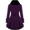 Zeagoo Women’s Fashion Faux Fur Lapel Double-Breasted Thick Wool Trench Coat Winter Warm Jacket S-2XL(New_purple)